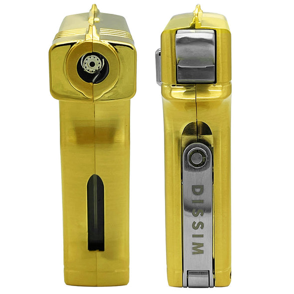 Dissim Hammer TORCH Lighter - Gold (Front & Back view)