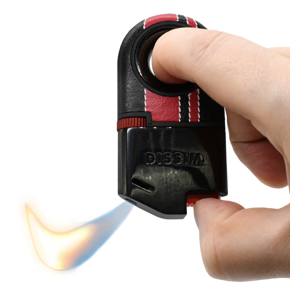 Turismo-Luxe Limited Edition Racing Series Soft Flame Luxury Lighter Black / Red Race Stripes