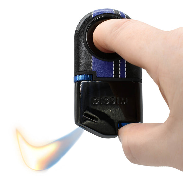 Turismo-Luxe Limited Edition Racing Series Soft Flame Luxury Lighter Black / Blue Race Stripes