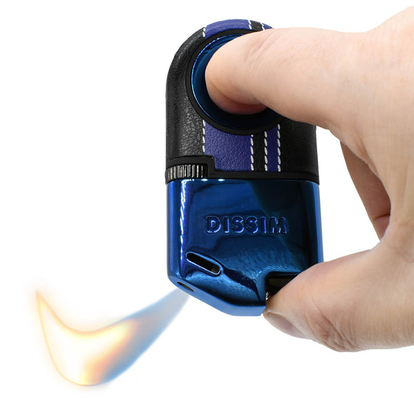 Turismo-Luxe Limited Edition Racing Series Soft Flame Luxury Lighter Blue w/ Blue Race Stripes
