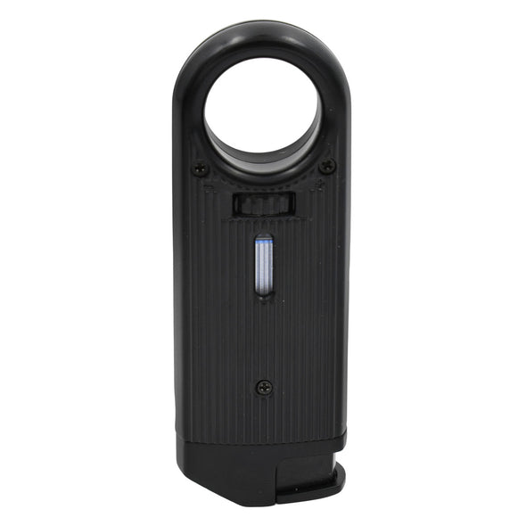 Black Slim Torch Metal Lighter - inverted flame with patented grip circle