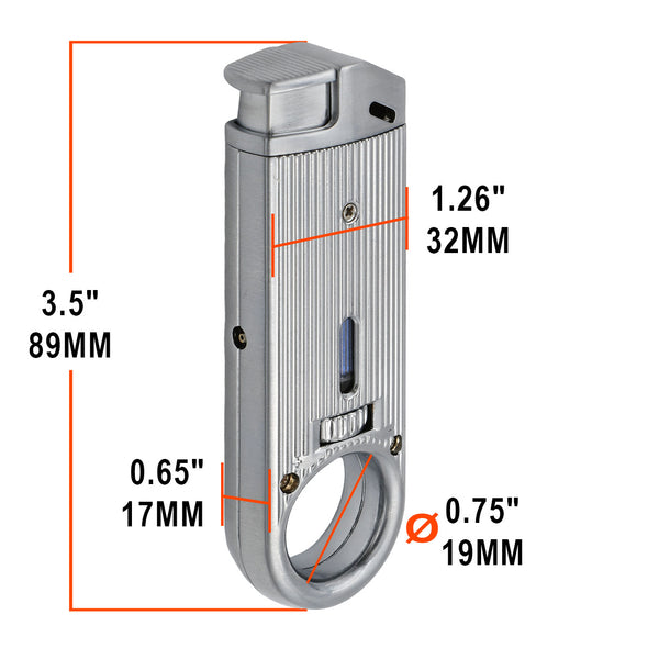 Silver Slim Torch Metal Lighter by Dissim