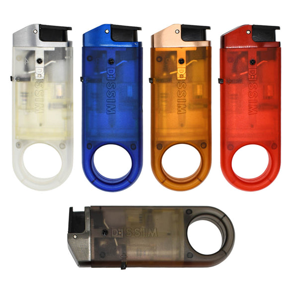Dissim Clear Slim Torch Lighter - Red Clear Design