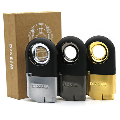 Dissim Butane Torch Lighters Bundle - Silver, Gunmetal and Gold