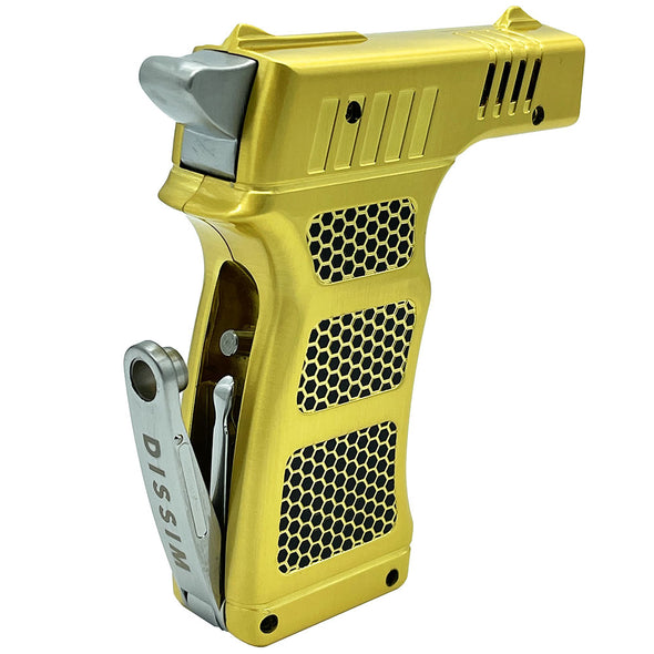 Dissim Hammer TORCH Lighter - Gold (Cigar Tools Open)