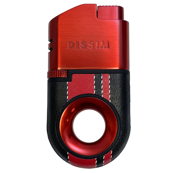 Dissim Torch Lighter - Turismo-Luxe Limited Edition Racing Series. Red Body w/ Red Race Stripes