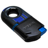 Turismo Race-Line Inverted Soft Flame Lighter in Black / Blue Stripes Side View