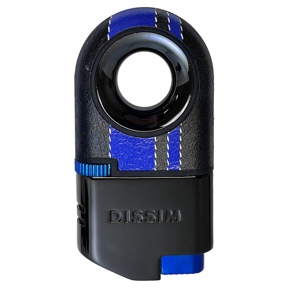 Disim Turismo-Luxe Black Torch Lighter w/ Blue Stripes