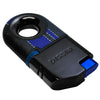 Disim Turismo-Luxe Black Torch Lighter w/ Blue Stripes Side View
